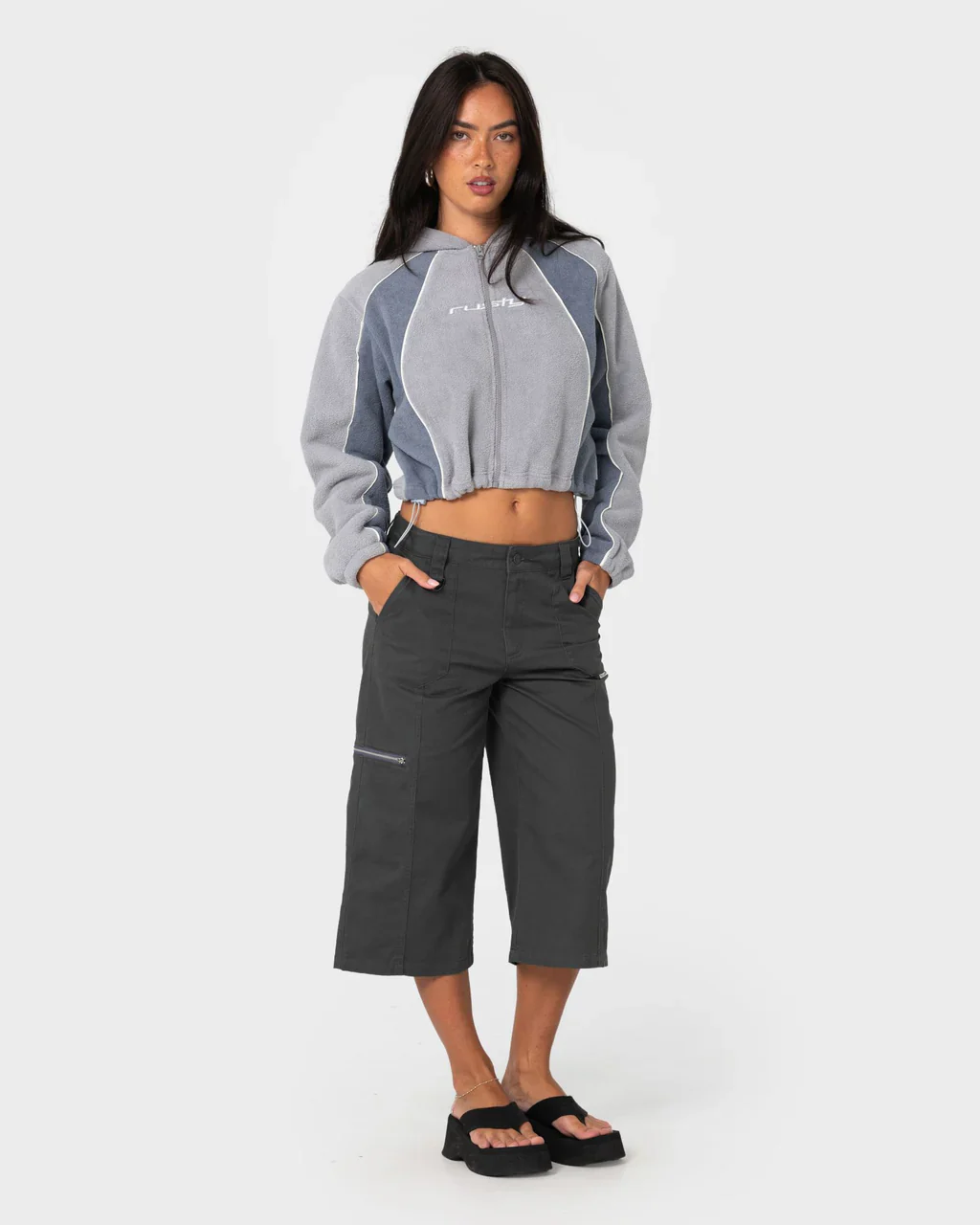 Two Tides Cropped Zip Through Polar Fleece - Image 2